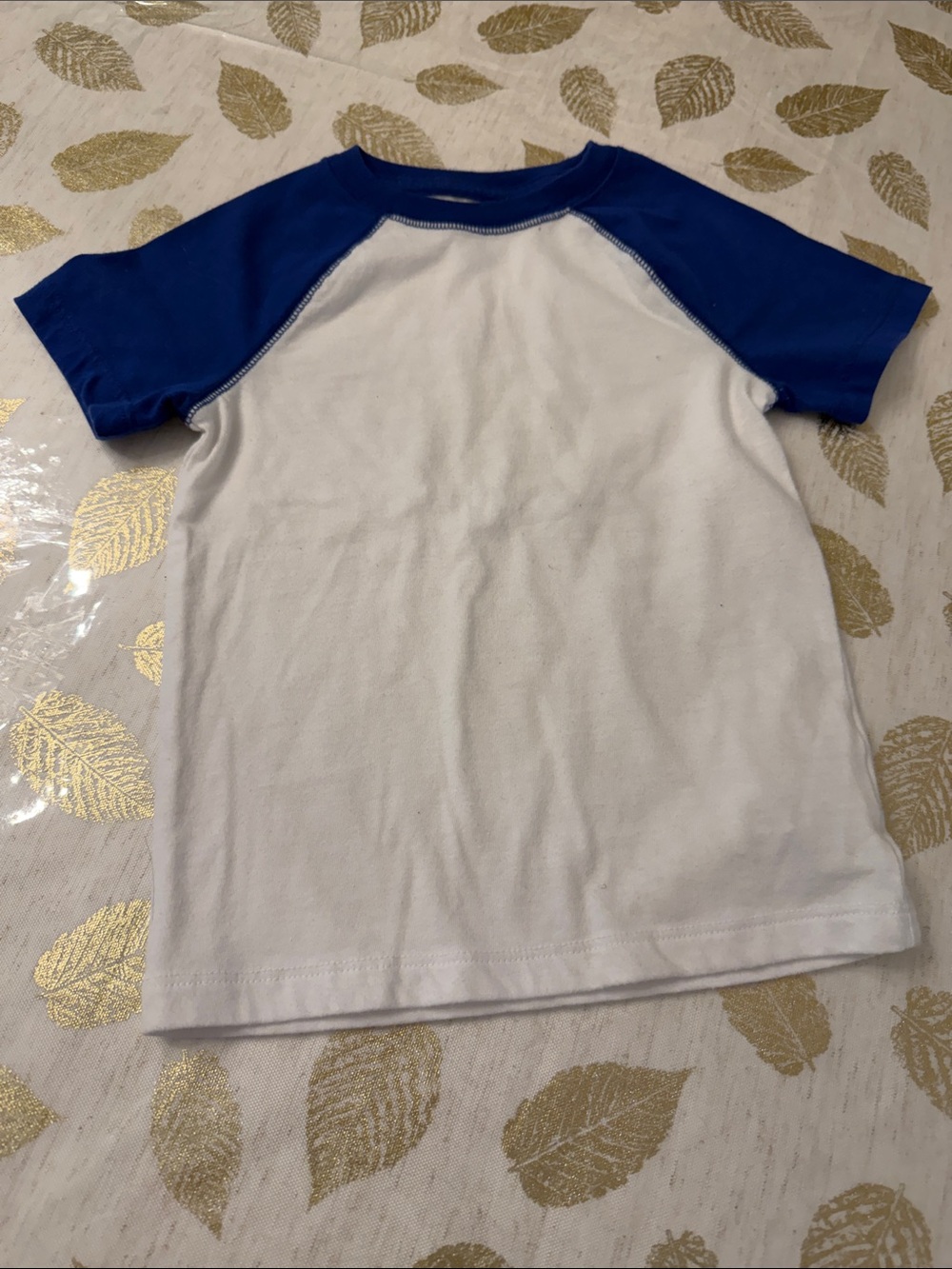 Kids White and Royal Blue Raglan Tee cat and Jack 2T